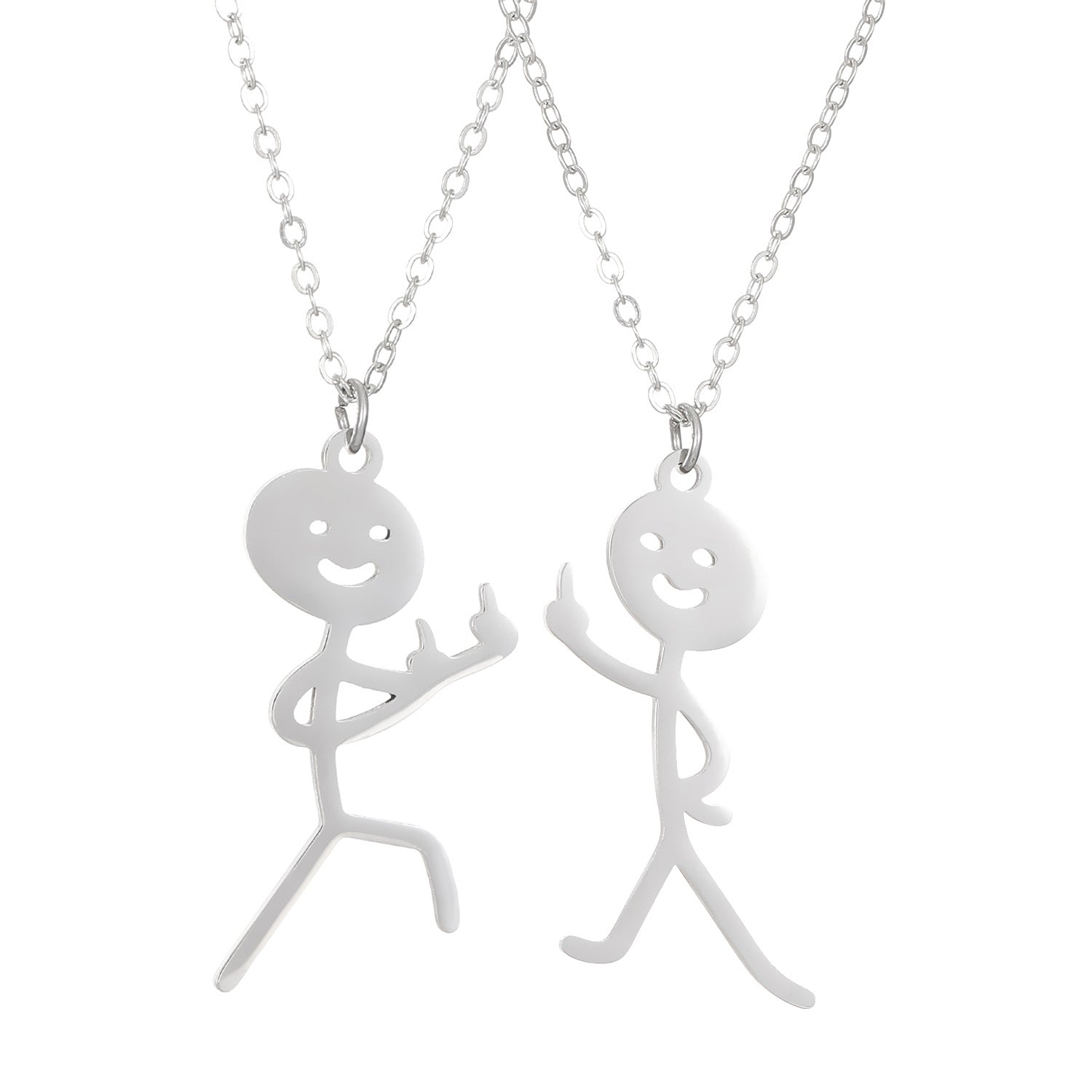 Wholesale Funny Middle Finger Funny Villain Stainless Steel Necklace